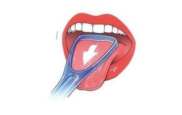 Czyścik do języka z uchwytem na nić dentystyczną