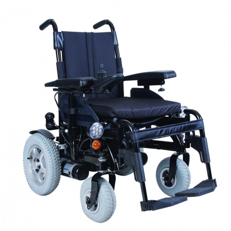 Tani wózek inwalidzki z napędem elektrycznym na ramie