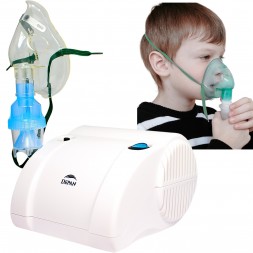 Cichy medyczny inhalator tłokowy z dwiema maskami w zestawie DEPAN