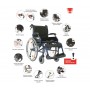 Wózek inwalidzki aluminiowy PERFECT z kółkami antywywrotnymi