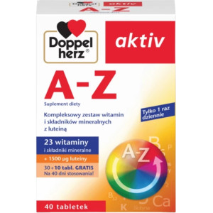 Doppelherz aktiv Witaminy A-Z Zestaw 23 witamin i składników mineralnych 40 tabletek
