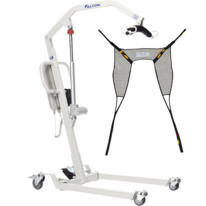 Elektryczny podnośnik pacjenta kąpielowo-transportowy na kółkach do 130 kg FALCON NOSIDŁO HYGIENIC POLIESTER