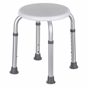 Taboret prysznicowy aluminiowy okrągły z regulacją wysokości KP200AM