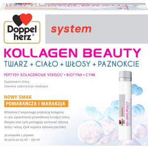 Doppelherz system KOLLAGEN BEAUTY Pomarańcza i marakuja 30 ampułek