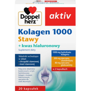 Doppelherz aktiv Kolagen 1000 Stawy + kwas hialuronowy 20 kapsułek