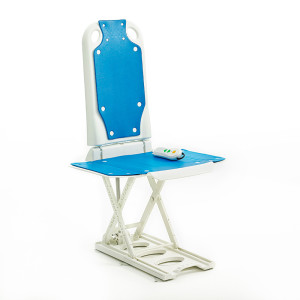 Elektryczny podnośnik wannowy DEMARTA z oparciem i pilotem regulacja wysokości 8–48 cm udźwig 140 kg