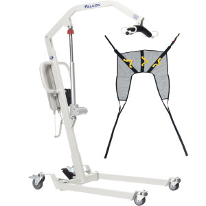 Elektryczny podnośnik pacjenta kąpielowo-transportowy na kółkach do 130 kg FALCON NOSIDŁO REGULAR POLIESTER