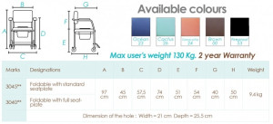 Fotel sanitarny BEST UP składany