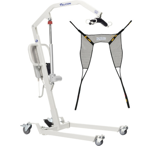 Elektryczny podnośnik pacjenta kąpielowo-transportowy na kółkach do 130 kg FALCON NOSIDŁO HYGIENIC POLIESTER - Galeria zdjęcie 1