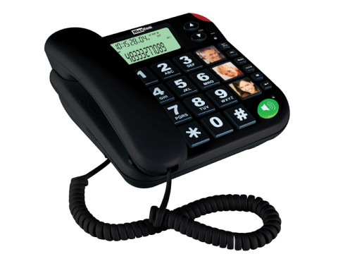 Telefon Przewodowy Stacjonarny MAXCOM KXT480 dla osoby starszej kolor Czarny - Galeria zdjęcie 2