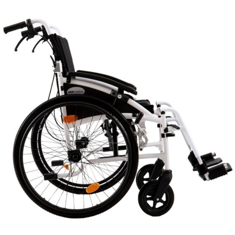 Wózek inwalidzki aluminiowy AR-303 - Czarny - 45 cm - Koła pełne - Koła anty-wywrotne - Galeria zdjęcie 1