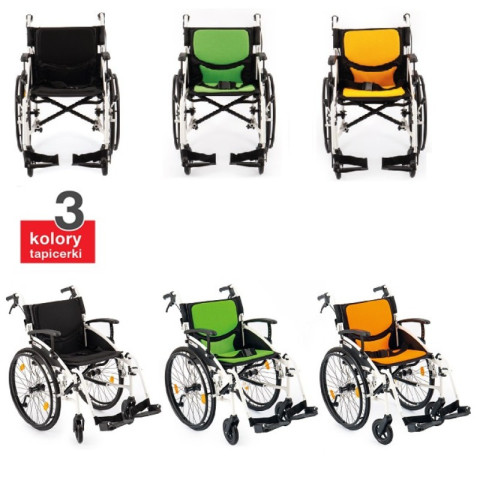 Wózek inwalidzki aluminiowy AR-303 - 51 cm - Zielony - Koła pełne - Koła anty-wywrotne - Galeria zdjęcie 6