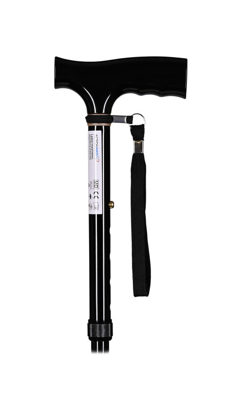 Czarna laska ortopedyczna inwalidzka do chodzenia dla seniora składana LI100AM marki ActionMED - Galeria zdjęcie 3