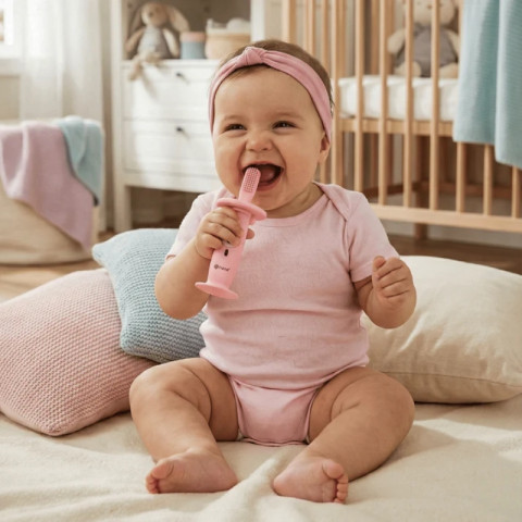 Muzyczna szczoteczka-gryzak do zębów dla dzieci Haxe Lulino - kolor Różowy - Galeria zdjęcie 11