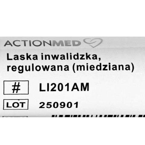 Medyczna laska inwalidzka regulowana miedziana LI201AM marki ActionMED - Galeria zdjęcie 8