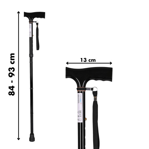 Czarna laska ortopedyczna inwalidzka do chodzenia dla seniora składana LI100AM marki ActionMED - Galeria zdjęcie 9