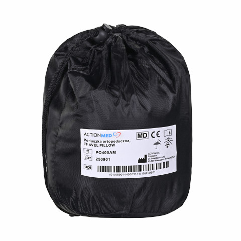 Medyczna poduszka ortopedyczna podróżna typu rogal do spania w samolocie lub samochodzie TRAVEL PILLOW PO400AM marki ActionMED - Galeria zdjęcie 5