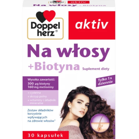 Doppelherz aktiv Na włosy + Biotyna 30 kapsułek - Galeria zdjęcie 1