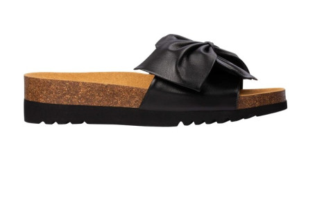 Damskie medyczne klapki z kokardą Scholl BOWY 2.0 - kolor: Czarny - rozmiar: 39 - Galeria zdjęcie 2