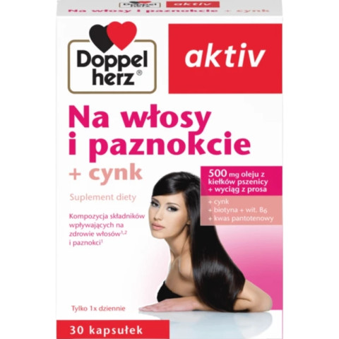 Doppelherz aktiv Na włosy i paznokcie + cynk 30 kapsułek - Galeria zdjęcie 1