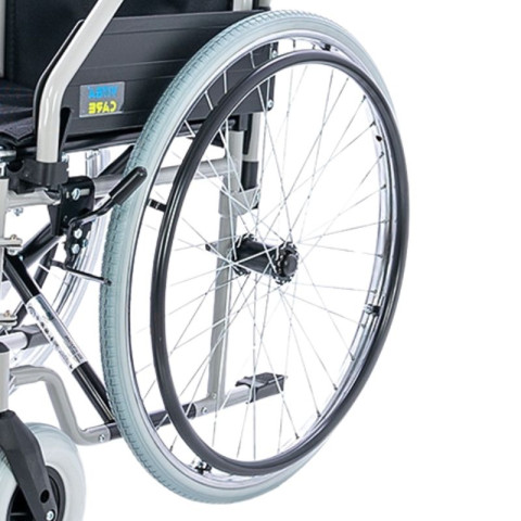 Wózek inwalidzki stalowy z systemem szybkiego demontażu kół BASIC PLUS VCWK43BP VITEA CARE szerokość 42 cm Koła pompowane - Galeria zdjęcie 3