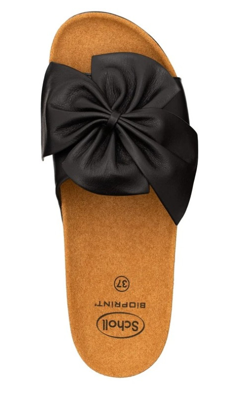 Damskie medyczne klapki z kokardą Scholl BOWY 2.0 - kolor: Czarny - rozmiar: 39 - Galeria zdjęcie 3