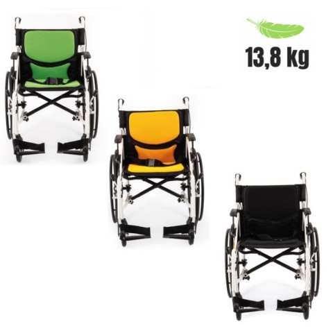 Wózek inwalidzki aluminiowy AR-303 - 51 cm - Zielony - Koła pełne - Koła anty-wywrotne - Galeria zdjęcie 5