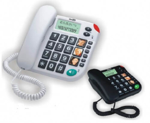 Telefon Przewodowy Stacjonarny MAXCOM KXT480 dla osoby starszej kolor Czarny - Galeria zdjęcie 1