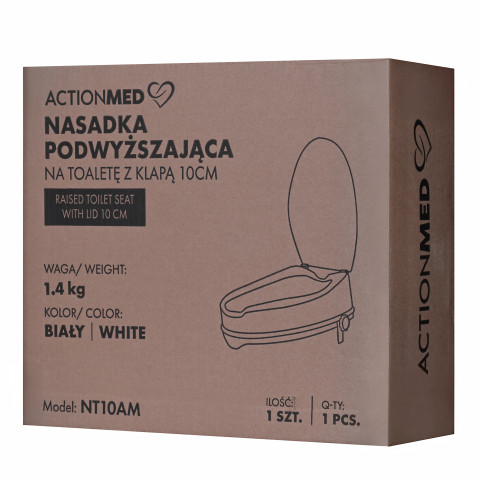 Nasadka nakładka podwyższająca na toaletę sedes z klapą 10cm ActionMED NT10AM - Galeria zdjęcie 8