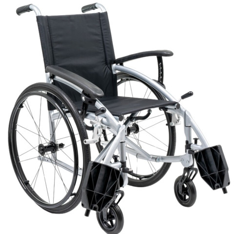 Wózek inwalidzki wykonany ze stopów lekkich ACTIVE SPORT LIGHT - kolor Srebrny - 38 cm - NFZ - Galeria zdjęcie 2