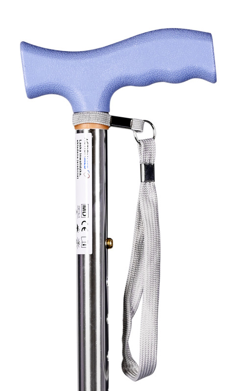 Srebrna laska ortopedyczna inwalidzka do chodzenia dla seniora składana LI101AM marki ActionMED - Galeria zdjęcie 4