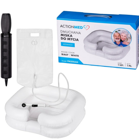 ZESTAW Nadmuchiwany basen miska do mycia głowy w łóżku z prysznicem ADVANCE PM200AM marki ActionMED - Galeria zdjęcie 1