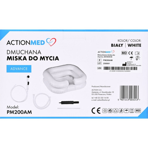 ZESTAW Nadmuchiwany basen miska do mycia głowy w łóżku z prysznicem ADVANCE PM200AM marki ActionMED - Galeria zdjęcie 9