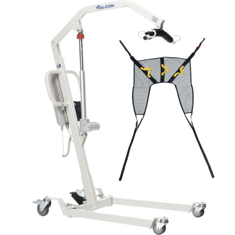 Elektryczny podnośnik pacjenta kąpielowo-transportowy na kółkach do 130 kg FALCON NOSIDŁO REGULAR POLIESTER - Galeria zdjęcie 1