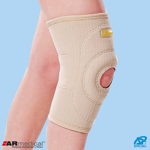 Neoprenowy stabilizator stawu kolanowego wciągany z osłoną rzepki - Czarny M - Galeria zdjęcie 2