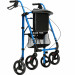 Balkonik chodzik czterokołowy rehabilitacyjny aluminiowy z regulacją wysokości siedziska ECO PLUS kolor NIEBIESKI - Galeria zdjęcie 2