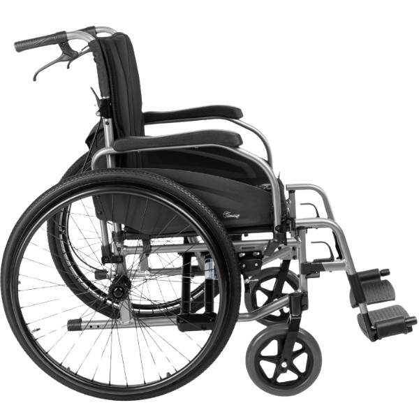 Praktyczny, aluminiowy wózek inwalidzki z regulacją ciężkości SIMPLE-TIM - Szerokość siedziska 43 cm - NFZ - zdjęcie 3