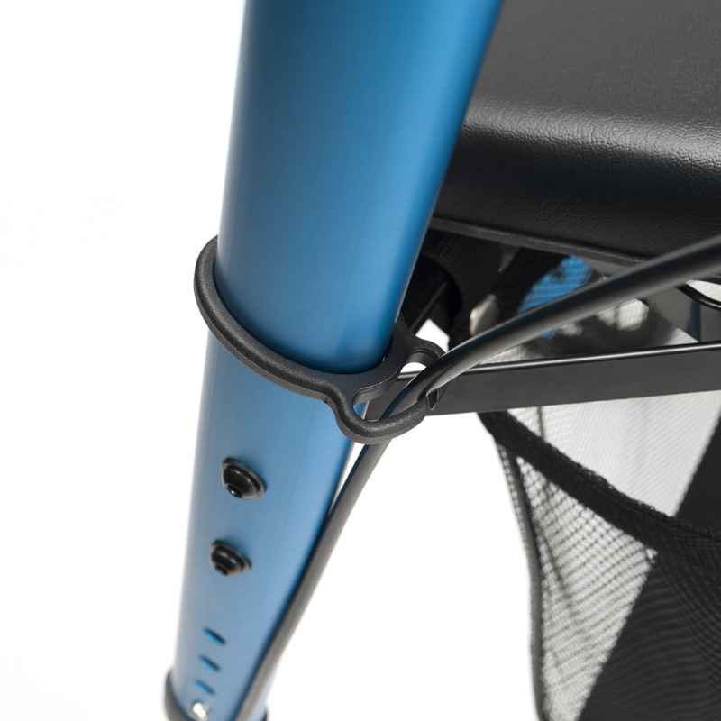 Balkonik chodzik czterokołowy rehabilitacyjny aluminiowy z regulacją wysokości siedziska ECO PLUS kolor NIEBIESKI - zdjęcie 3
