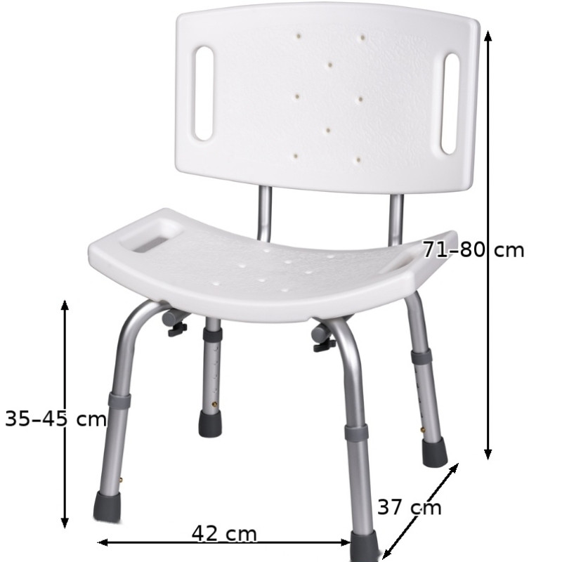 Krzesło prysznicowe z oparciem i regulacją wysokości KP500AM marki ActionMED - zdjęcie 6