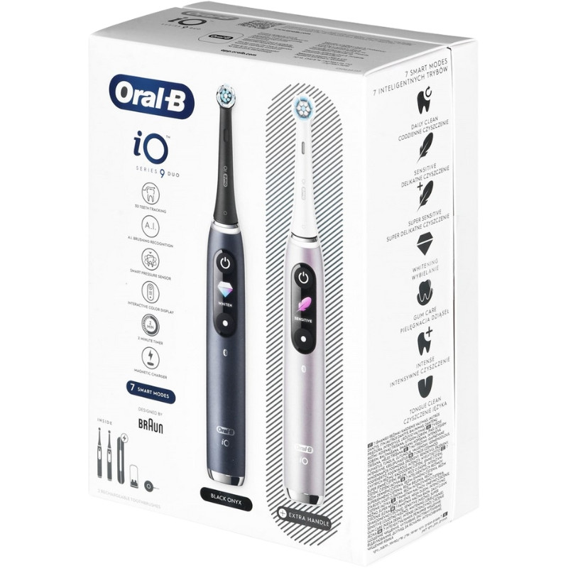 Braun Oral-B szczoteczka elektryczna iO 9N zestaw DUO BLACK ONYX & ROSE QUARTZ - zdjęcie 5