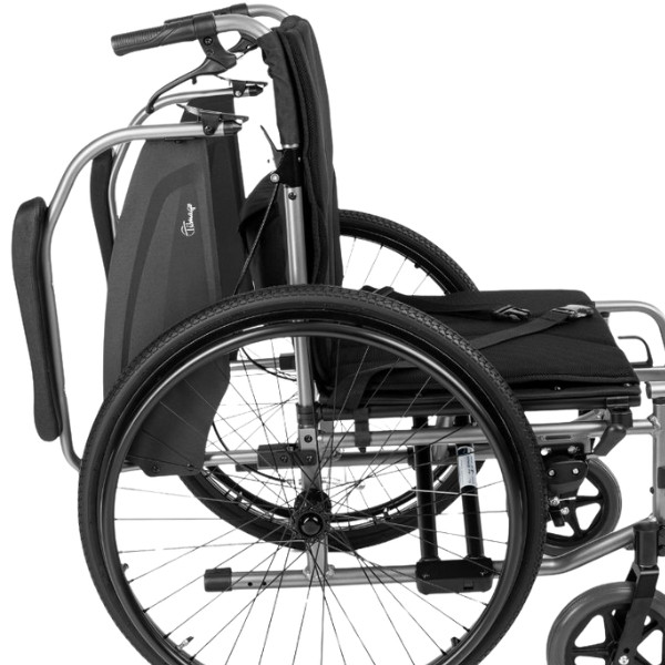 Praktyczny, aluminiowy wózek inwalidzki z regulacją ciężkości SIMPLE-TIM - Szerokość siedziska 43 cm - NFZ - zdjęcie 4