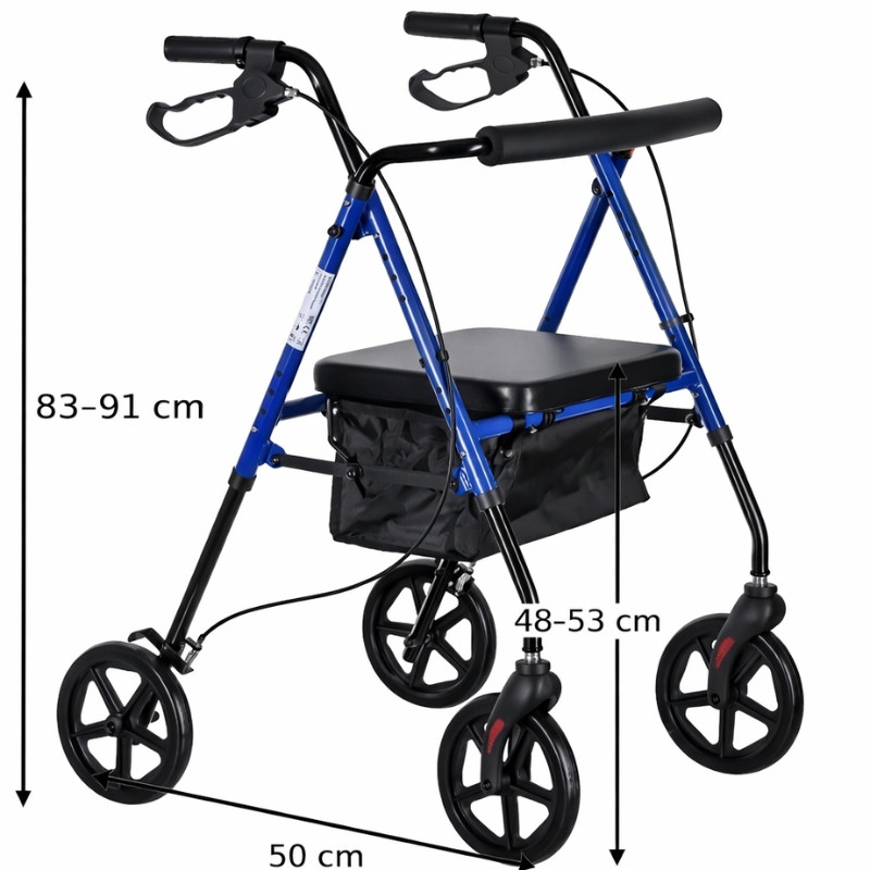 Lekki chodzik rehabilitacyjny czterokołowy aluminiowy CH100AM - zdjęcie 8