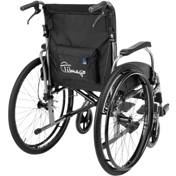 Praktyczny, aluminiowy wózek inwalidzki z regulacją ciężkości SIMPLE-TIM - Szerokość siedziska 43 cm - NFZ - zdjęcie 2