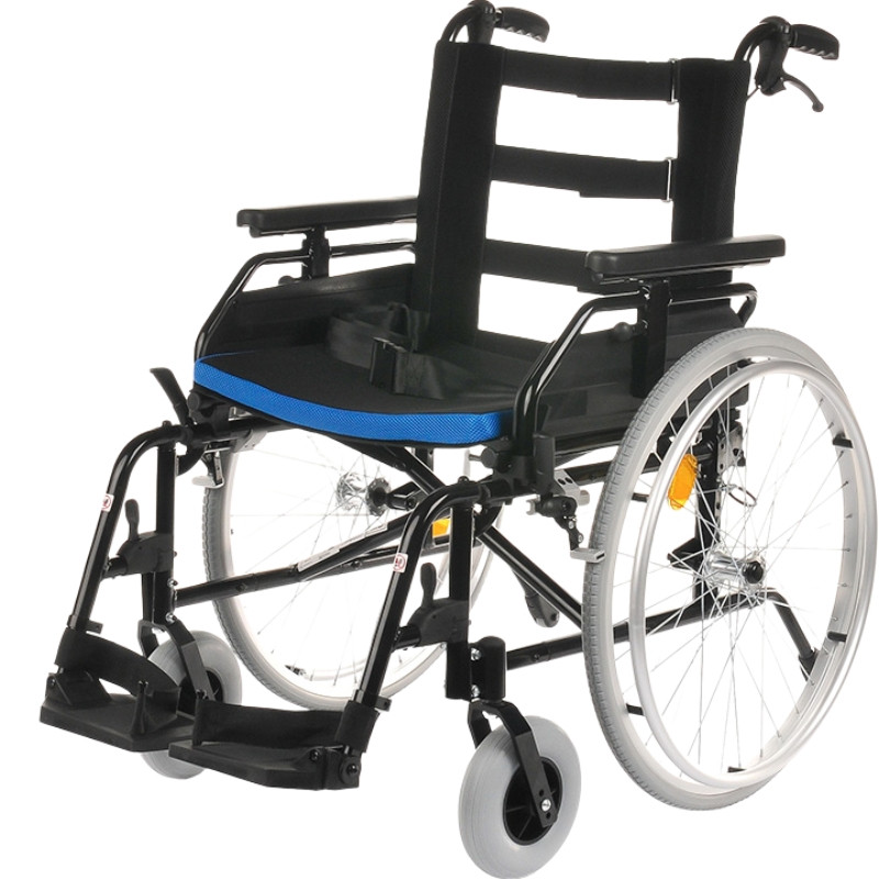 Składany wózek inwalidzki z regulacją głębokości - Cameleon - NFZ - Niebieski 20" - zdjęcie 2
