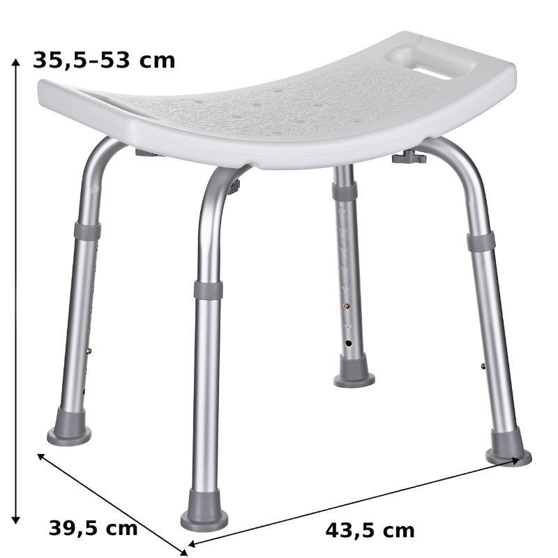Taboret prysznicowy aluminiowy prostokątny z regulacją wysokości KP100AM - zdjęcie 7