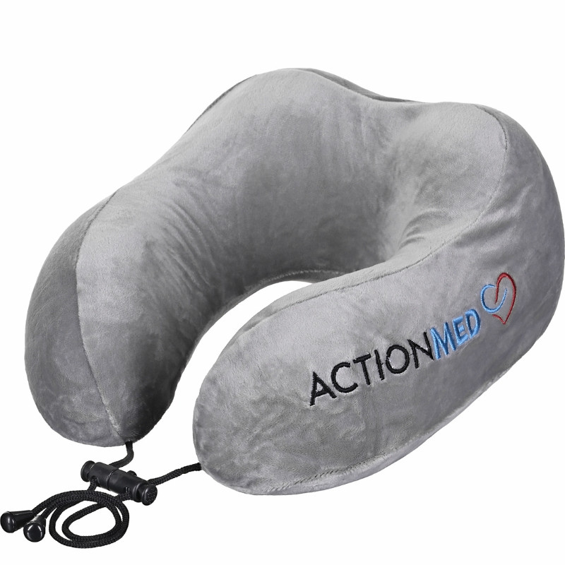 Medyczna poduszka ortopedyczna podróżna typu rogal do spania w samolocie lub samochodzie TRAVEL PILLOW PO400AM marki ActionMED - zdjęcie 1