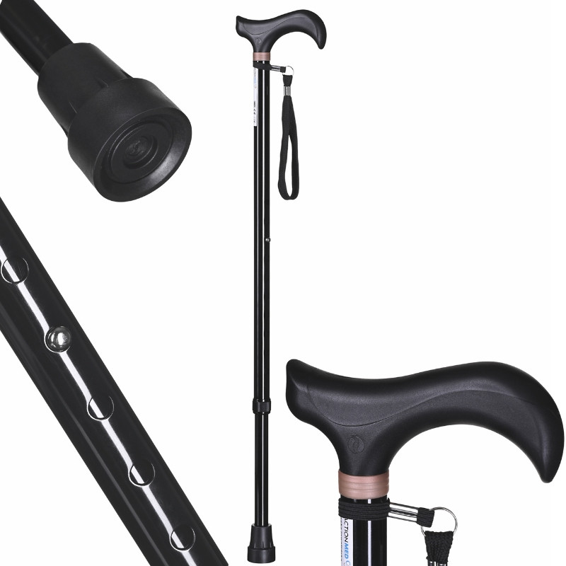 Medyczna laska inwalidzka regulowana czarna LI200AM marki ActionMED - zdjęcie 1