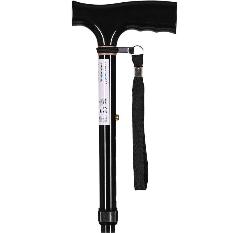 Czarna laska ortopedyczna inwalidzka do chodzenia dla seniora składana LI100AM marki ActionMED - zdjęcie 3